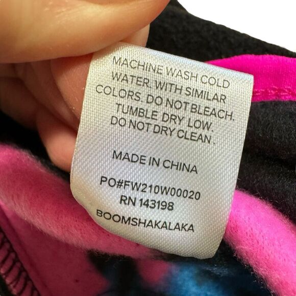 NWT Chubbies The Retro Splash Low-Pile Hoodie Women's Black Pink Front Zip M - Picture 7 of 11